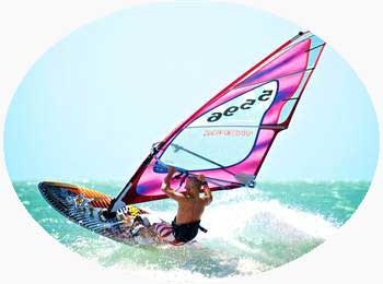 Wind surfing in Kerala India